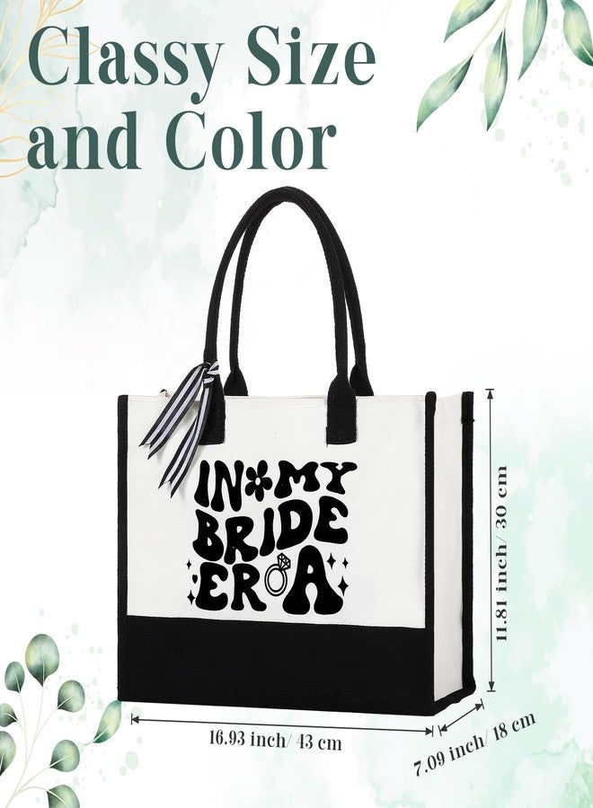 Yeyeplum In My Bride Era Canvas Tote Bag Bride Gifts for Wedding Bridal Shower Gift Travel Tote Bags for Women Bachelorette Party Engagement Honeymoon Bridal Accessories Congratulation Present - Image 2
